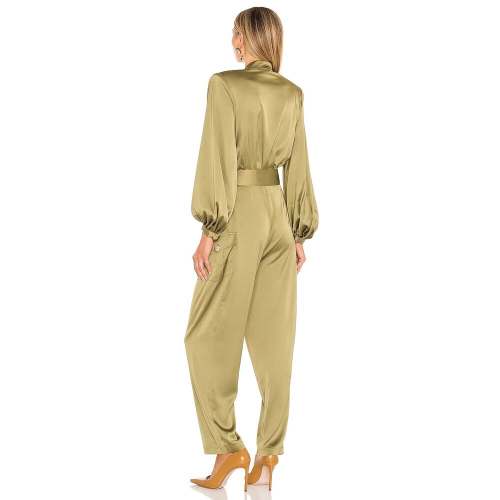 Bronx and Banco Gigi Coffee Jumpsuit Long Sleeve Party Evening Statement L - Picture 2 of 16
